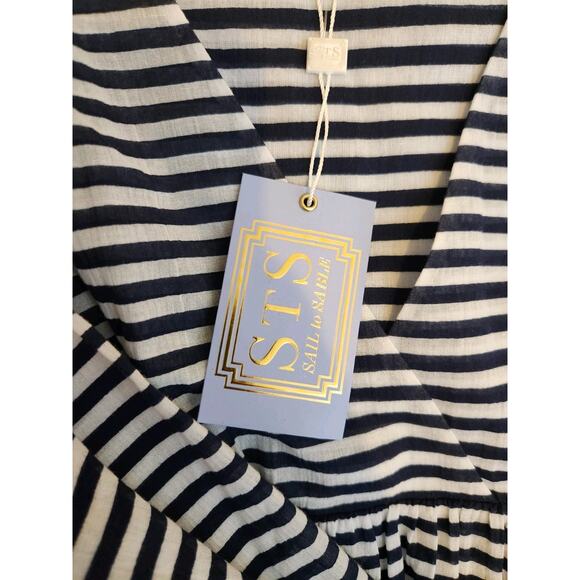 STS Sail to Sable Nautical‎ Blue & White Striped Tunic Tassel 100% Cotton XS NWT - Picture 8 of 11